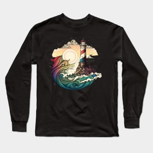 Lighthouse Colorful Art Creation V4 Long Sleeve T-Shirt